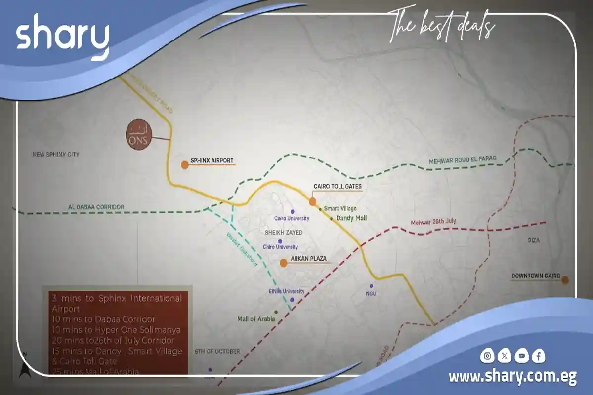 ONS New Zayed Compound by Mabany Edris Development 1 ONS New Zayed Project Location