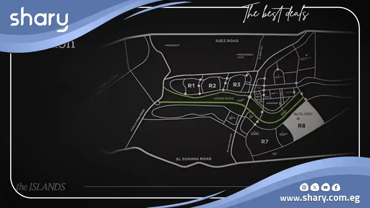 شقة للبيع في كمبوند ذا ايلاند العاصمة الادارية مساحة 124 متر