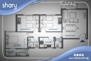 Twin house in the Lagoons project the New capital, with an ideal area of ​​215 square meters, for your family with luxurious finishes and integrated services