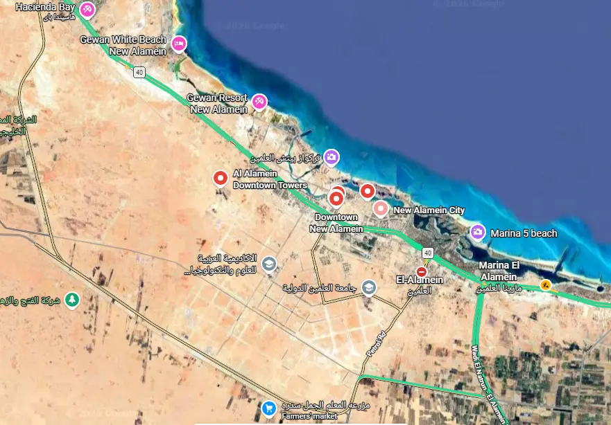 موقع داون تاون العلمين الجديدة