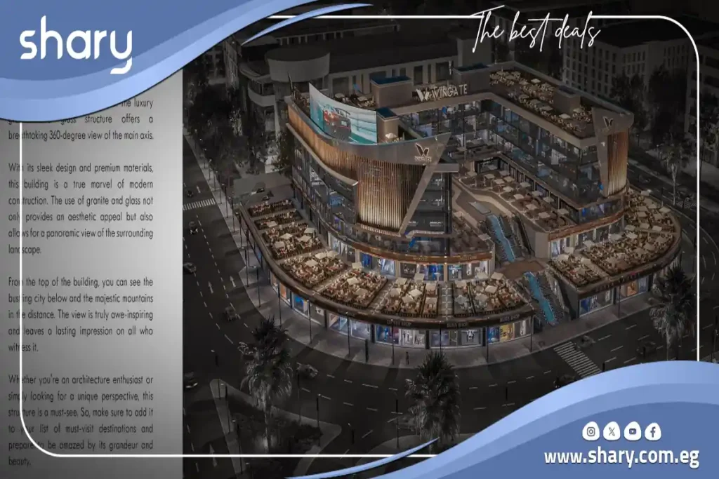 Commercial shop for sale in Mall Wingate New Cairo 100 meters