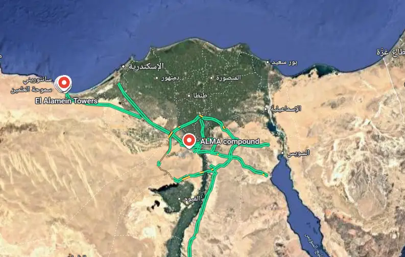 موقع قرية ألما العلمين الجديدة