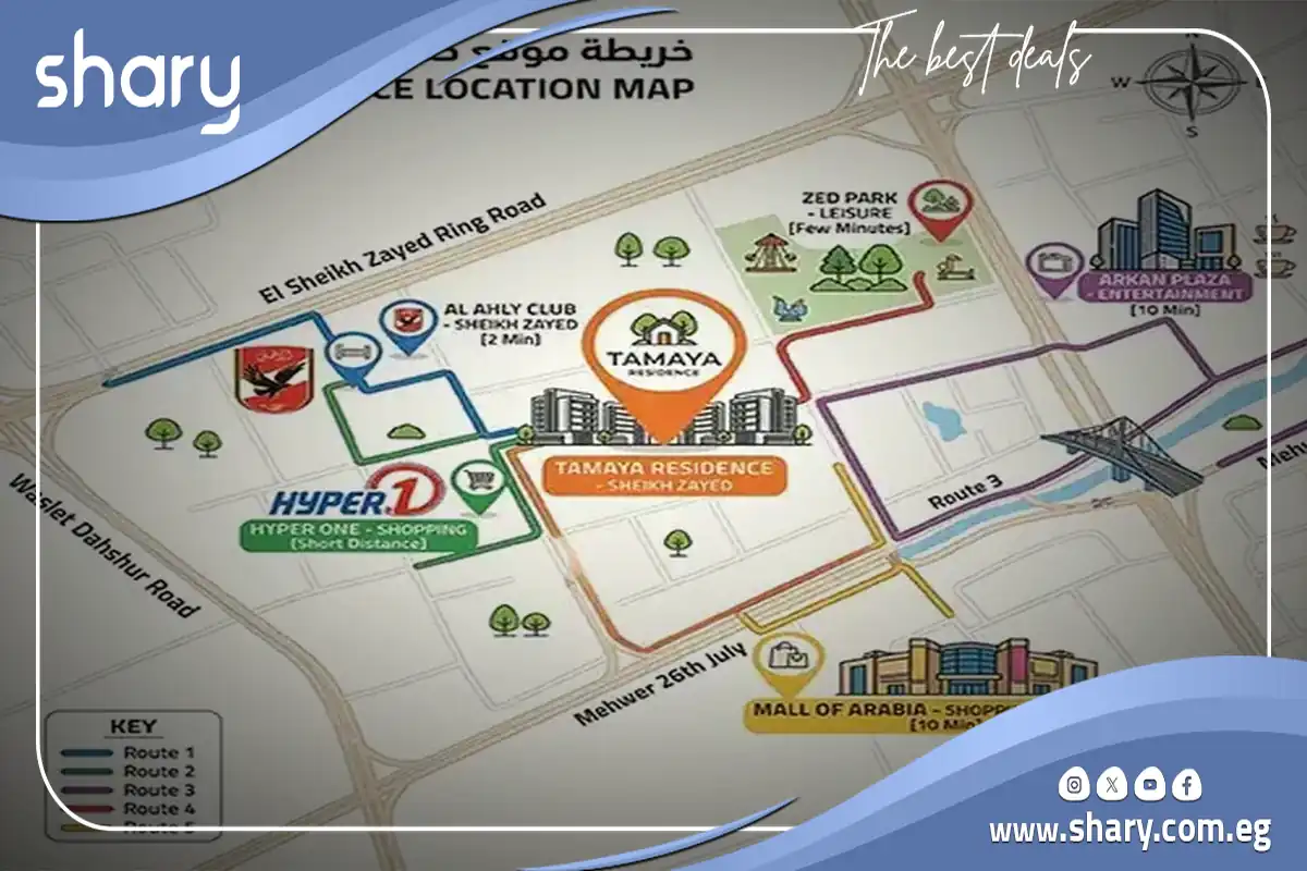 تفاصيل وأسعار كمبوند تمايا الشيخ زايد Tamaya Sheikh Zayed 6 لوكيشن كمبوند تمايا الشيخ زايد