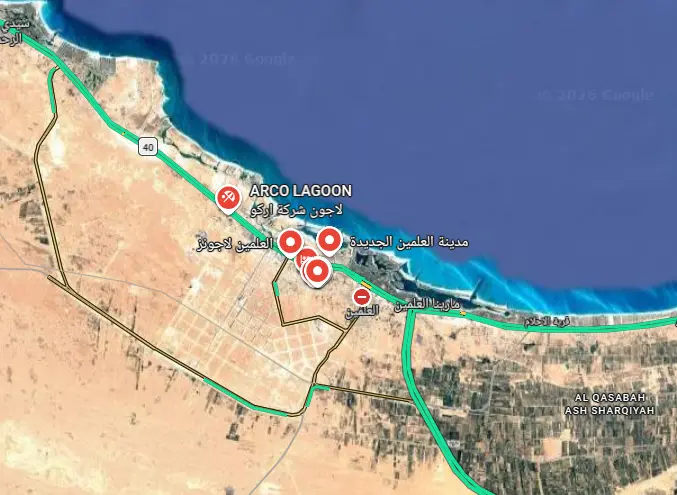 Al Alamein Lagoons North Coast  Map Location