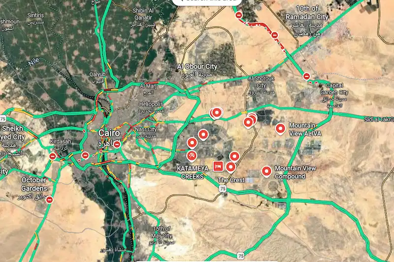 موقع كمبوند كريك فيو ماونتن فيو القاهرة الجديدة 