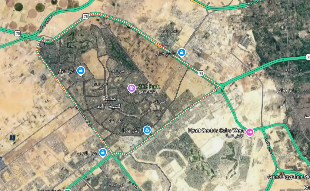 موقع كمبوند صن سكوير 3 زايد الجديدة