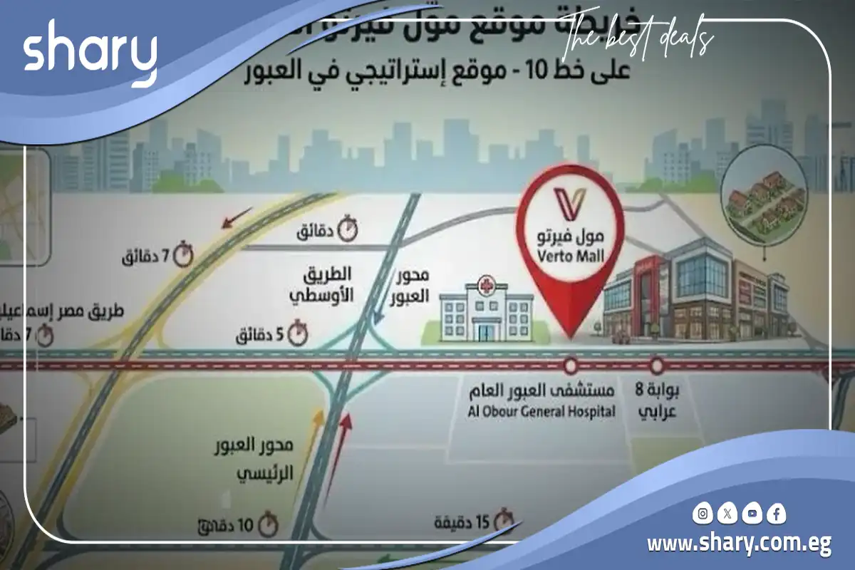 مول فيرتو العبور Verto Mall Obour شركة أسواق للتطوير العقاري 7 موقع مول فيرتو العبور