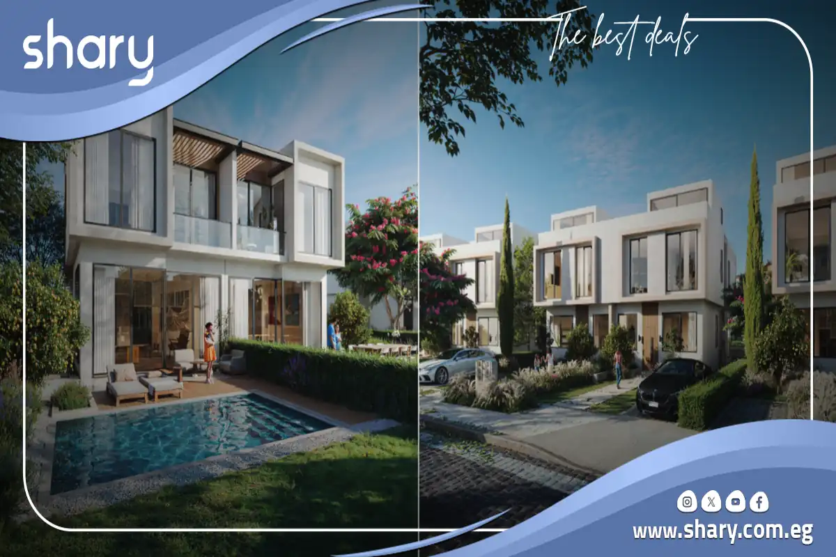 كمبوند فيلاجيو جراي 6 أكتوبر Villagio Gray Compound 6 October شركة مدن للتطوير العقاري 9 توين هاوس مشروع فيلاجيو جراي اكتوبر